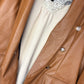 Blazer Leather Look Camel Plus Size Maat 48 t/m 54-56
