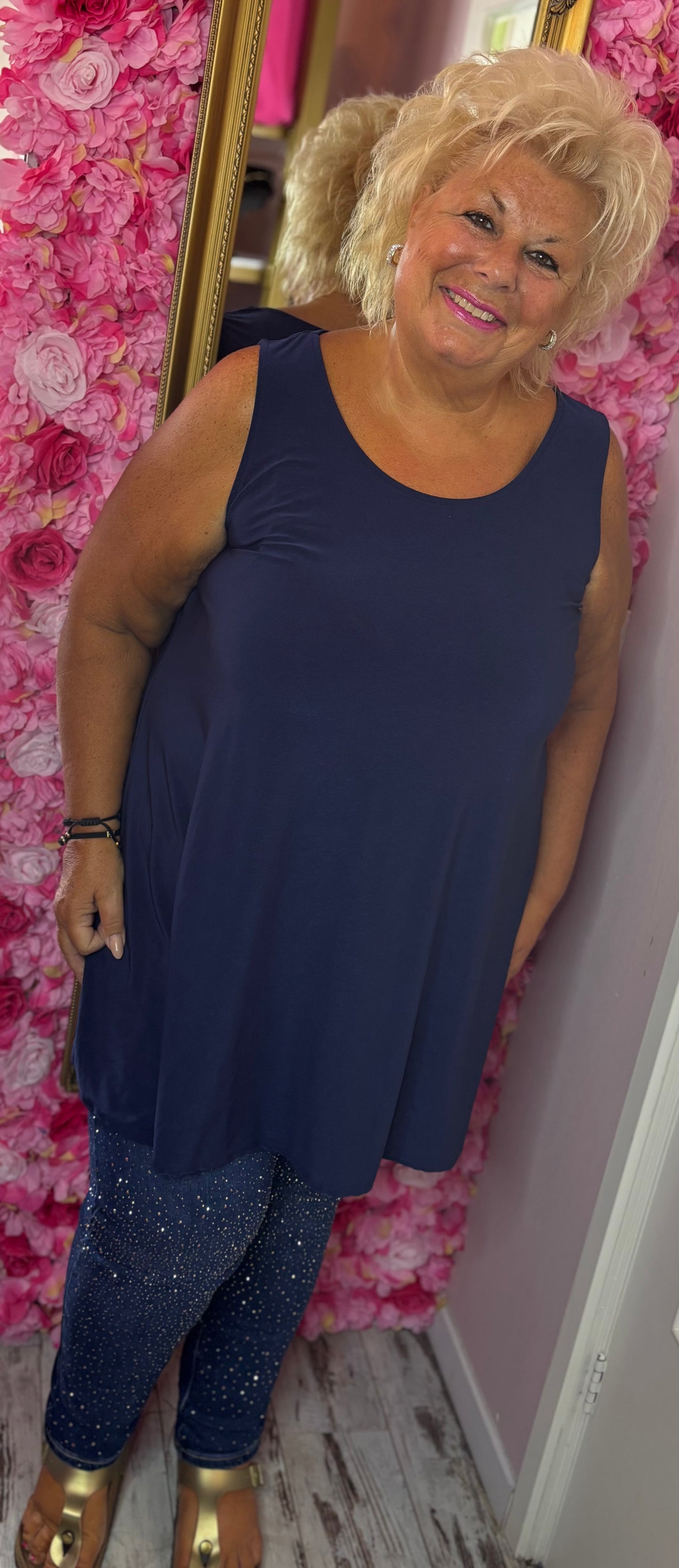 Tuniek Travely Donker Blauw Plus Size Maat 48 t/m 52