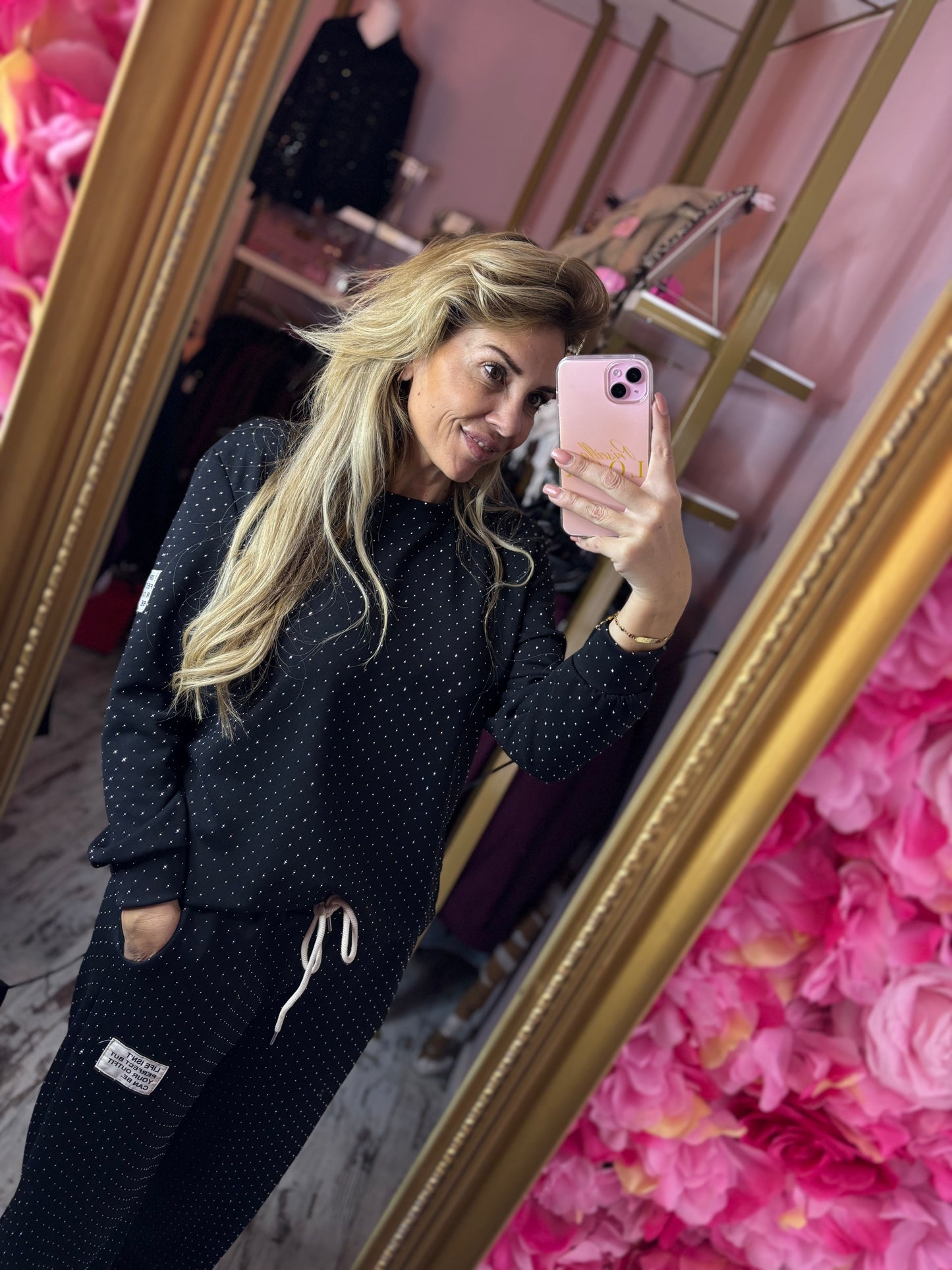 Comfy Set Perfect Shine Zwart tot maat 44