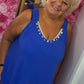 Top Beachy Konings Blauw Plus Size Maat 46 t/m 54