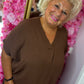 Blouse Ballon Sum Bruin Plus Size maat 48 t/m 54