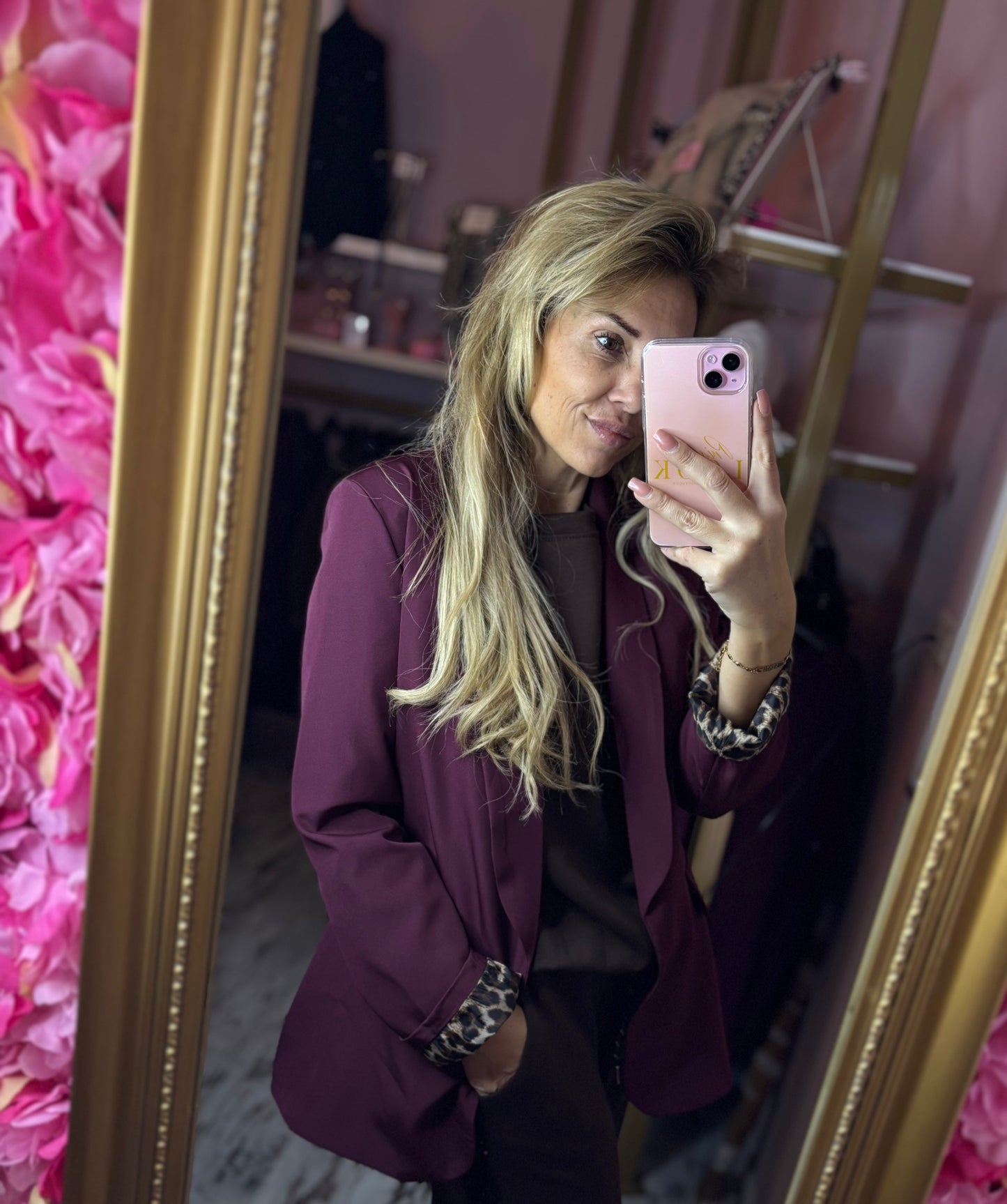 Blazer Panter Touch Bordeaux Maat tot maat 44