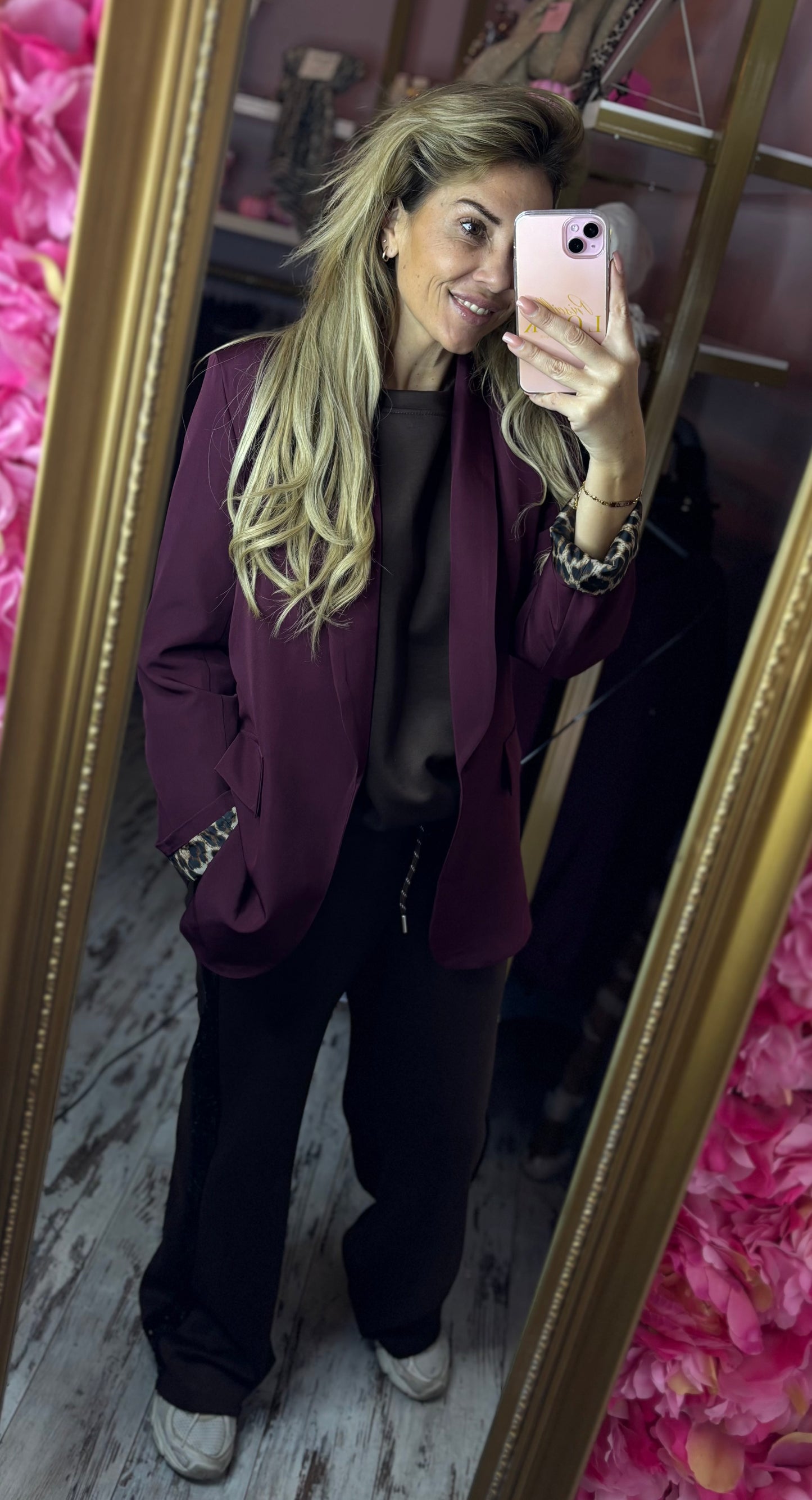 Blazer Panter Touch Bordeaux Maat tot maat 44