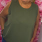 Top Strik Rug Leger Groen Plus Size Maat 44 t/m 50-52