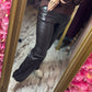 Broek Leather Wide Leg Bruin Maat 36 tot 44 (valt 1 maat kleiner)