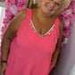 Top Beachy Koraal Plus Size Maat 46 t/m 54