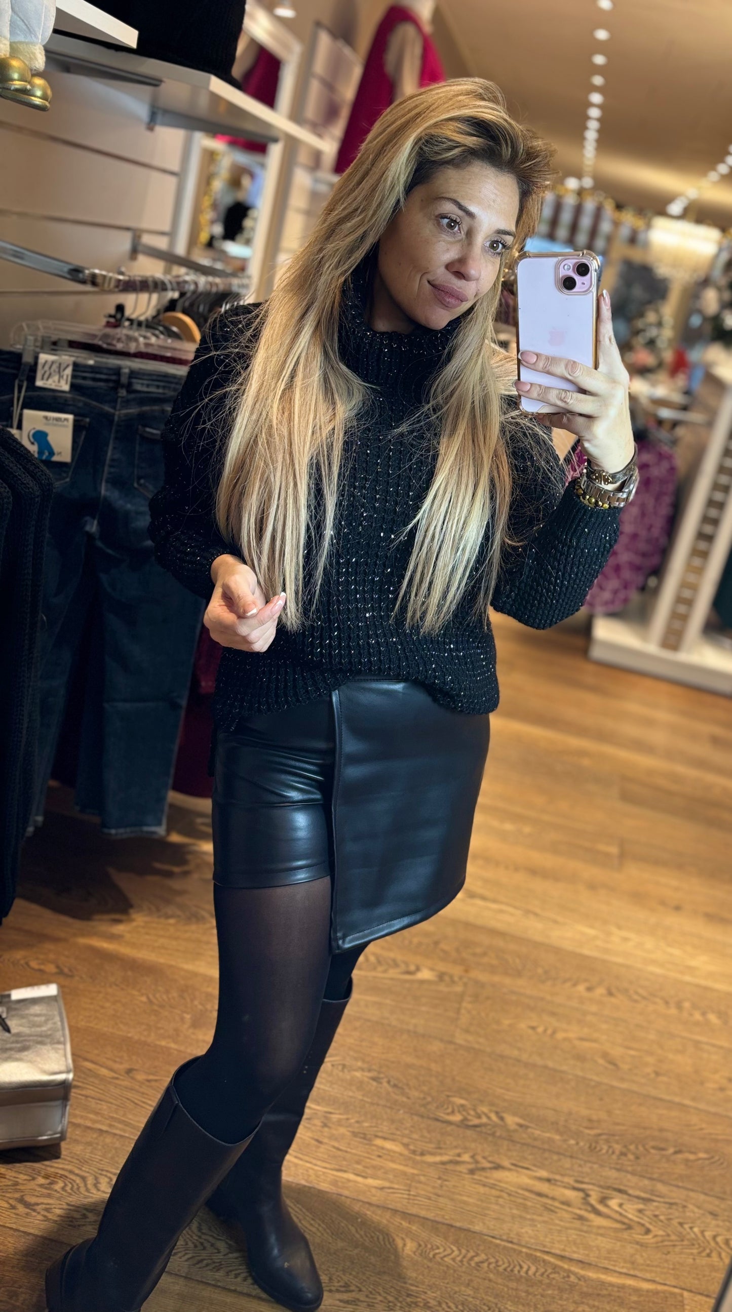 Skort Leather Look