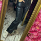 Broek Leather Wide Leg Zwart Maat 36 tot 44 (valt 1 maat kleiner)
