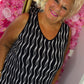 Jurk Travel Zwart Wit  A-lijn Plus Size maat 44 t/m Maat 52