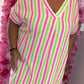 *LUCKY LOOK* Lange Jurk Happy Katoen Groen Plus Size Maat 48 t/m 54