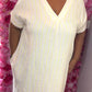 *LUCKY LOOK* Lange jurk Stip Katoen Geel Plus Size Maat 48 t/m 54