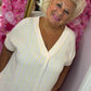 *LUCKY LOOK* Lange jurk Stip Katoen Geel Plus Size Maat 48 t/m 54