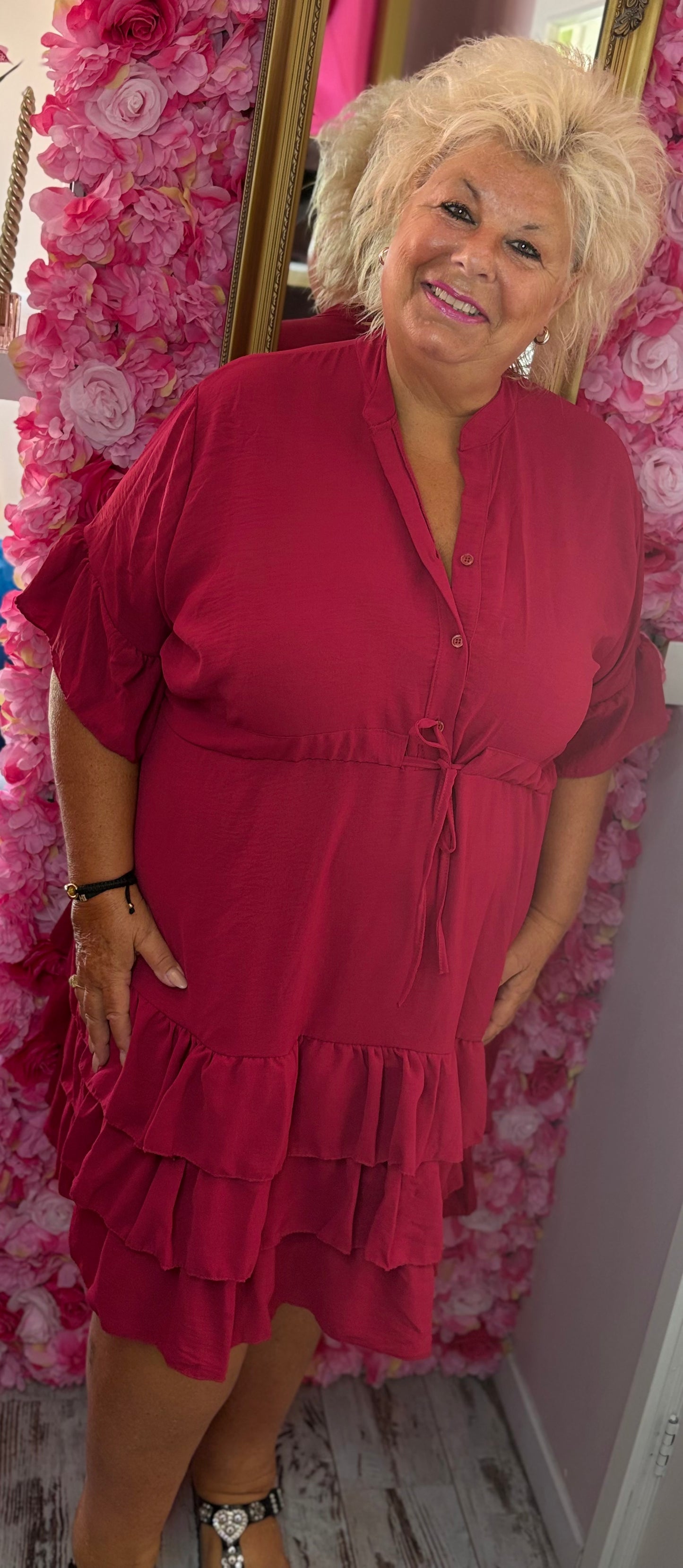 Jurk Marbella Summer Rood Plus Size 48 t/m 54-56