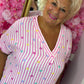 *LUCKY LOOK* Lange jurk Heart Katoen Paars Plus Size Maat 48 t/m 54