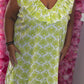 Lange Jurk Floor Katoen Groen Plus Size Maat 48 t/m 54