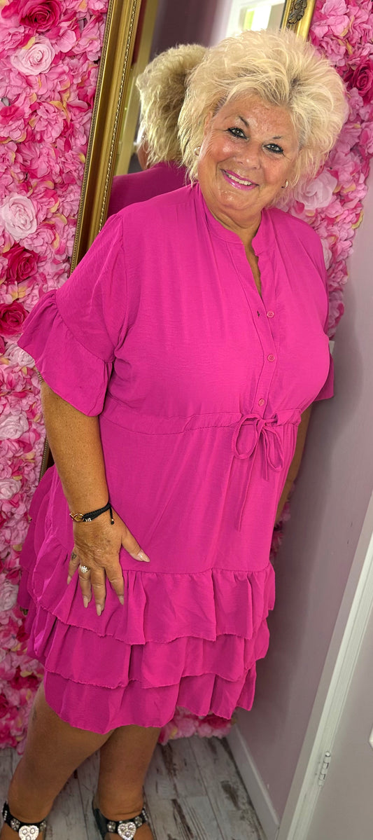 Jurk Marbella Fuchsia Plus Size 48 t/m 54-56