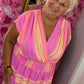 Lange Jurk Katoen Roze Plus Size Maat 48 t/m 52