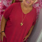 Lange Jurk Basic Travel Rood Plus Size Maat 48 t/m 54-56