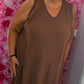 *LUCKY LOOK* Jurk Senna A-lijn Bruin Plus Size Maat 48 t/m 54