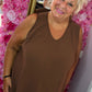 *LUCKY LOOK* Jurk Senna A-lijn Bruin Plus Size Maat 48 t/m 54