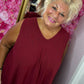 *LUCKY LOOK* Jurk Senna A-lijn Bordeaux Plus Size Maat 48 t/m 54