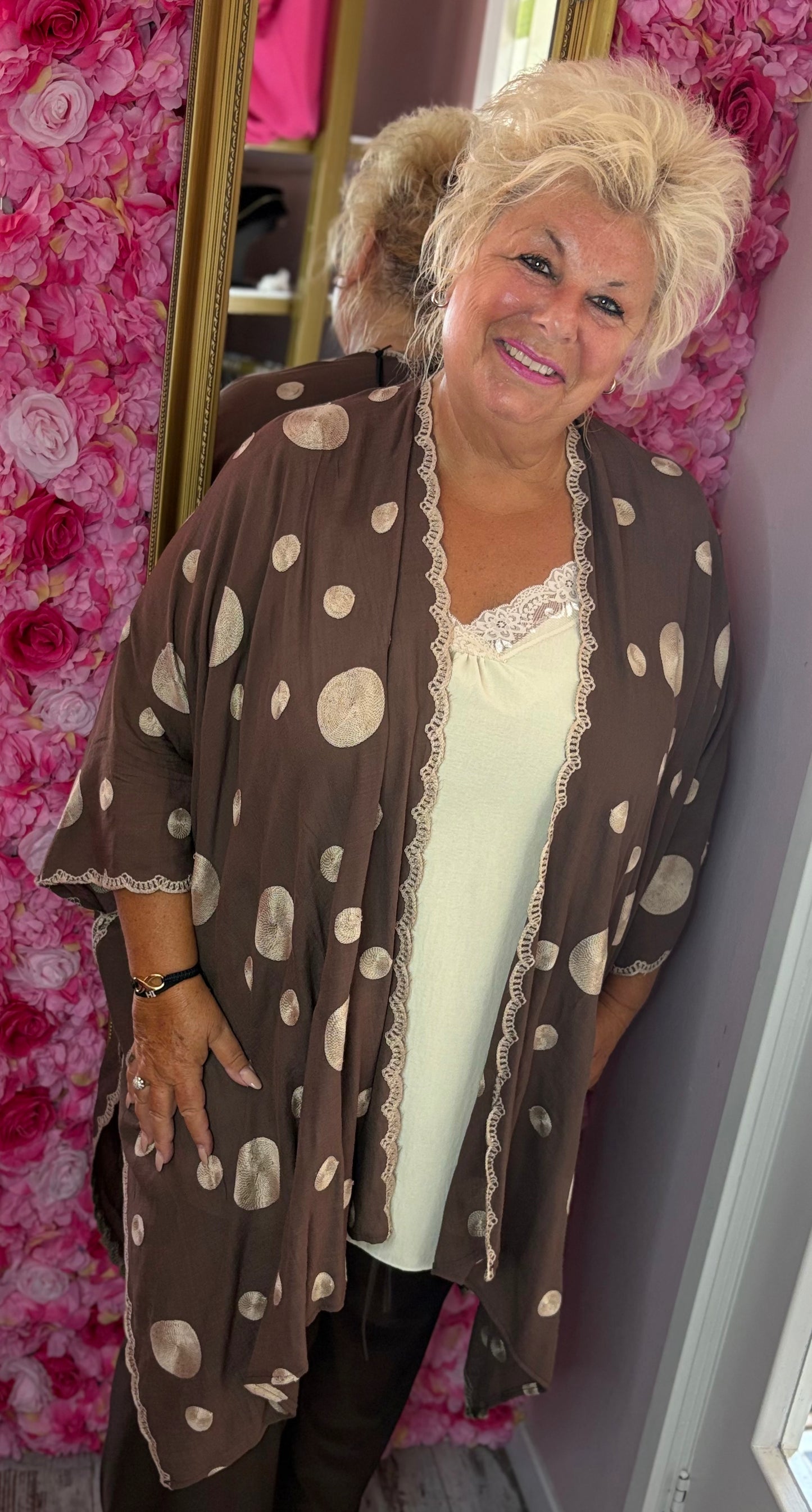Poncho Luxe Bruin Plus size Maat 48 t/m 56