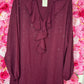 Blouse Good Day Shine Bordeaux Plus Size maat 46 t/m 54