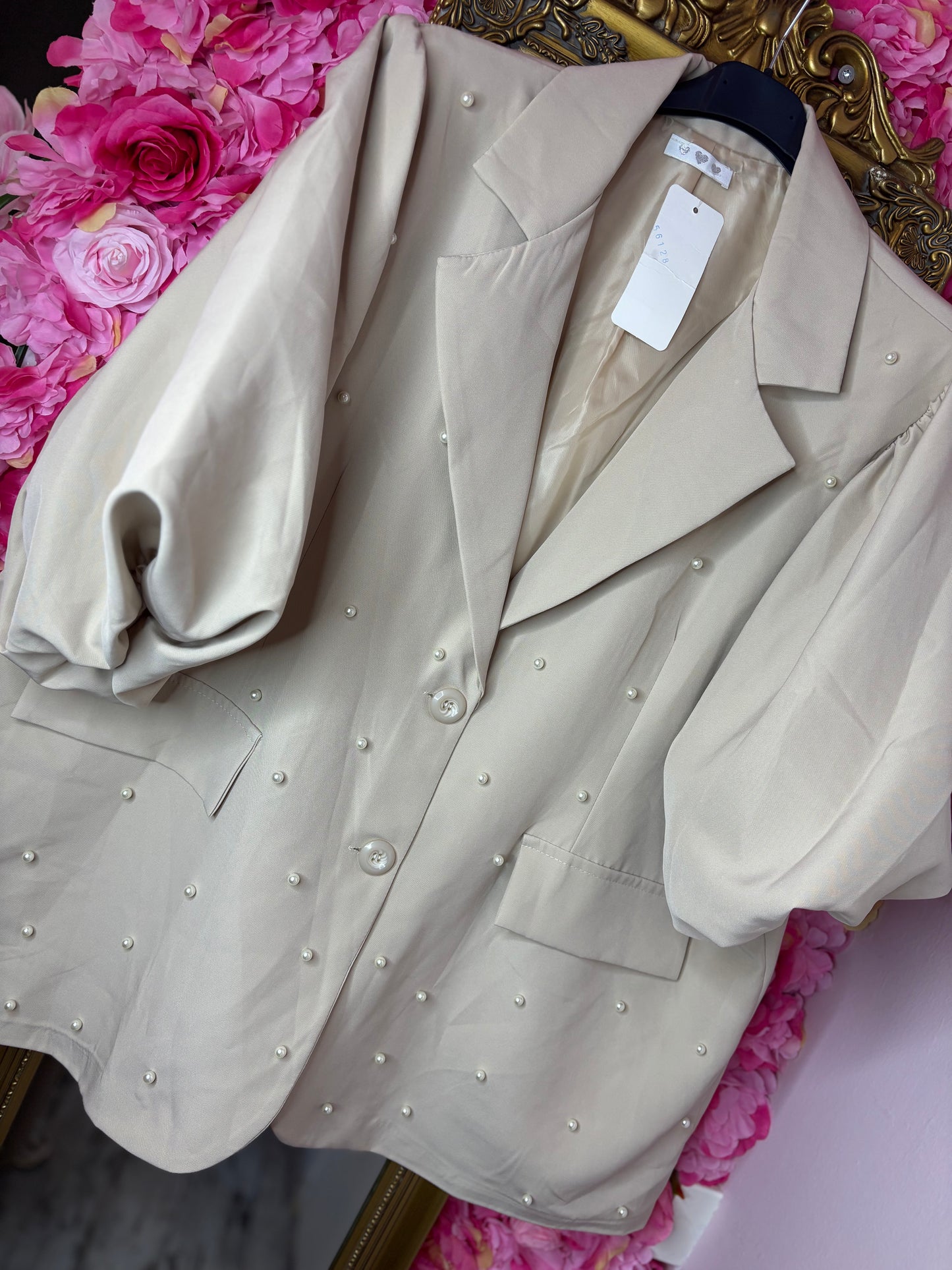 Colbert PofMouw Beige Plus size Maat 46 t/m 52-54