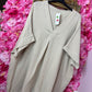 Blouse Wafel Katoen Beige Plus Size maat 48 t/m 54