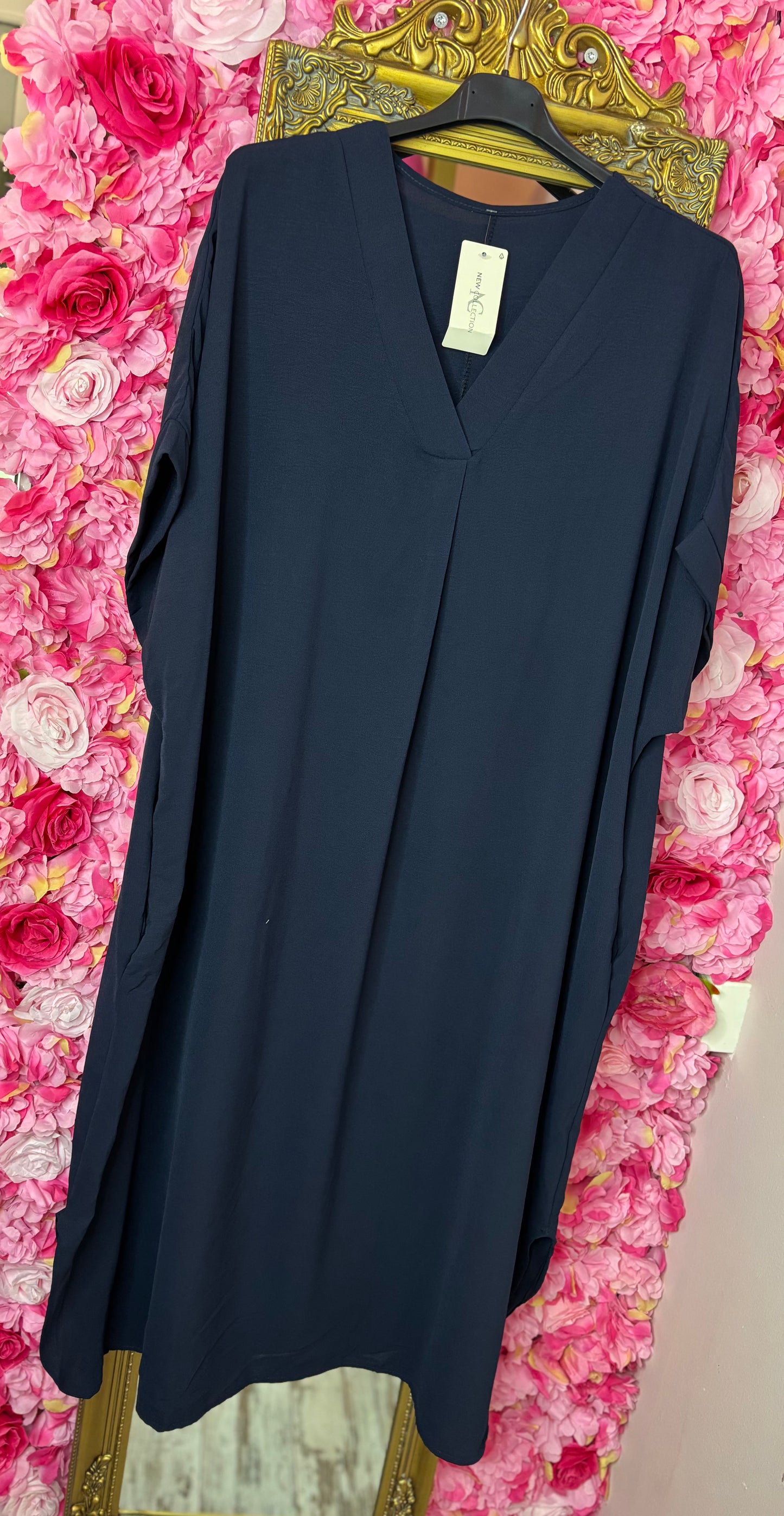 Lange Jurk Summer Donker Blauw Maat 48 t/m 54-56