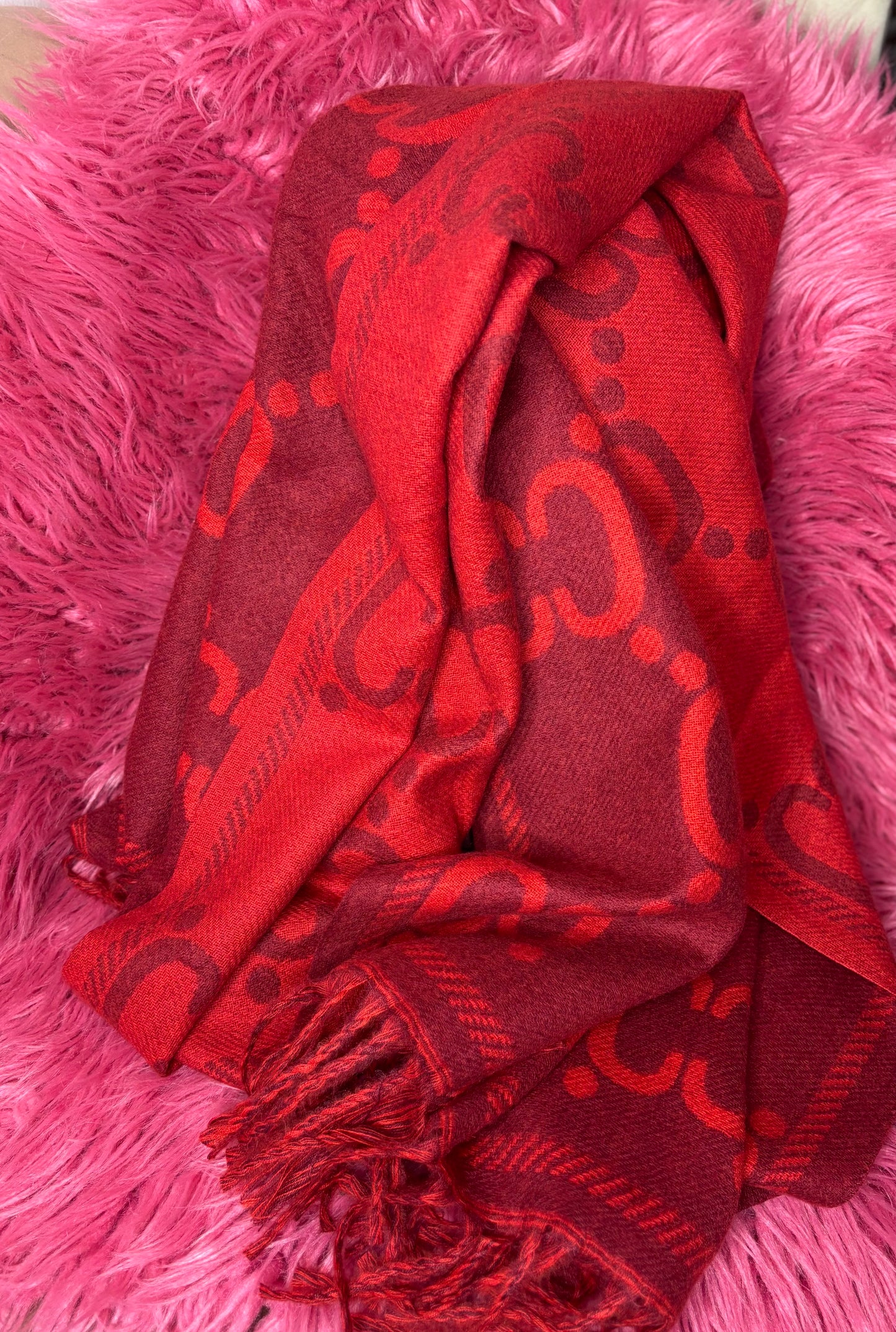 Sjaal C Soft Rood-Bordeaux