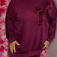 Comfy Set Glitter Bow Bordeaux Plus Size maat 46 t/m 54