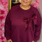 Comfy Set Glitter Bow Bordeaux Plus Size maat 46 t/m 54