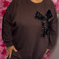 Comfy Set Glitter Bow Bruin Plus Size maat 46 t/m 54