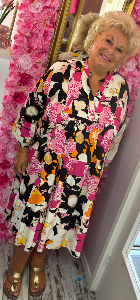 Jurk Beauty Color Zwart Plus Size Maat 46 t/m 52-54