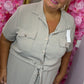 Jurk Button Taupe Plus Size Maat 44 t/m 50-52