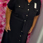 Jurk Button Zwart Plus Size Maat 44 t/m 50