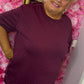 Comfy Set Strass Korte Broek Bordeaux Plus Size maat 46 t/m 52