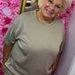 Comfy Set Strass Korte Broek Taupe Plus Size maat 46 t/m 52