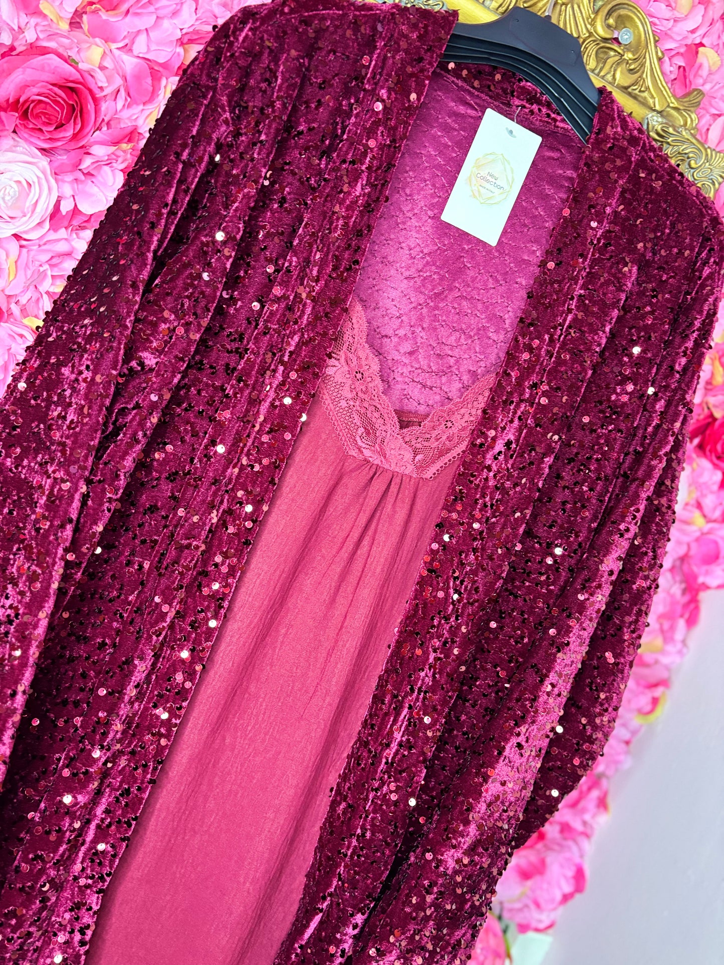 Kimono Pali Bordeaux-Rood Plus size Maat 48 t/m 56