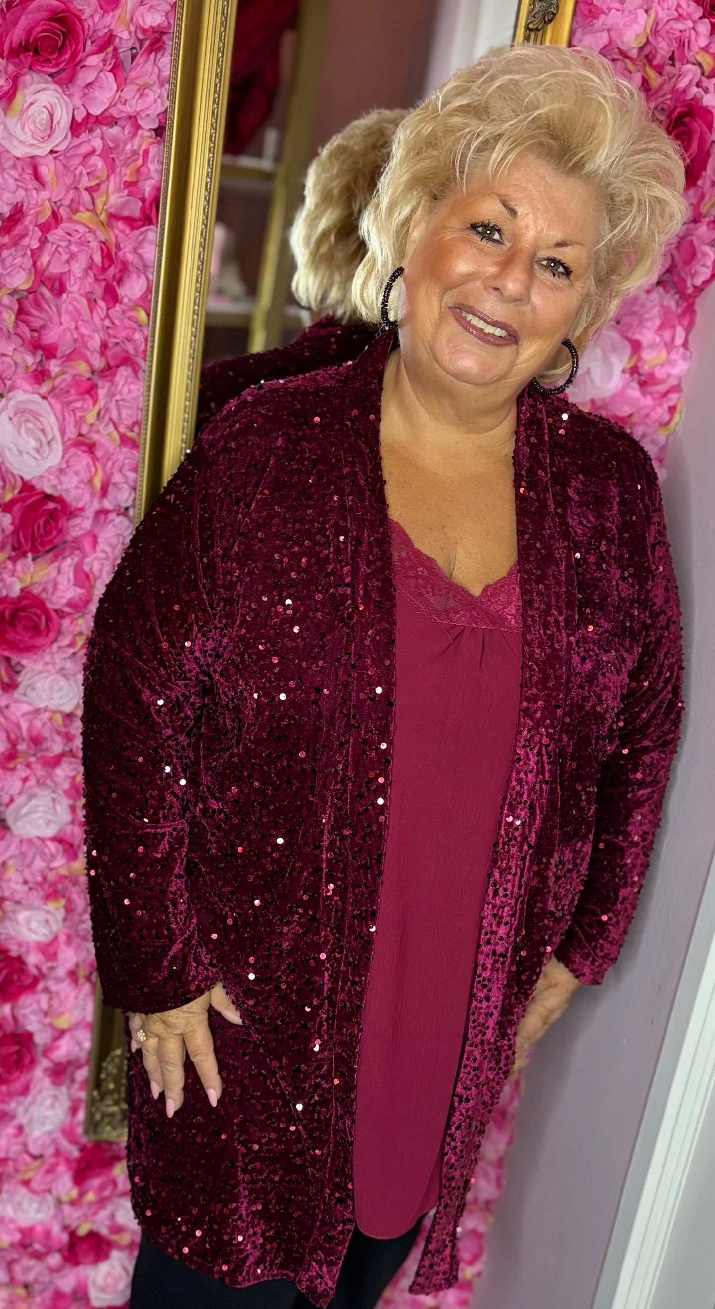 Top Chique Bordeaaux Plus Size Maat 46 t/m 52