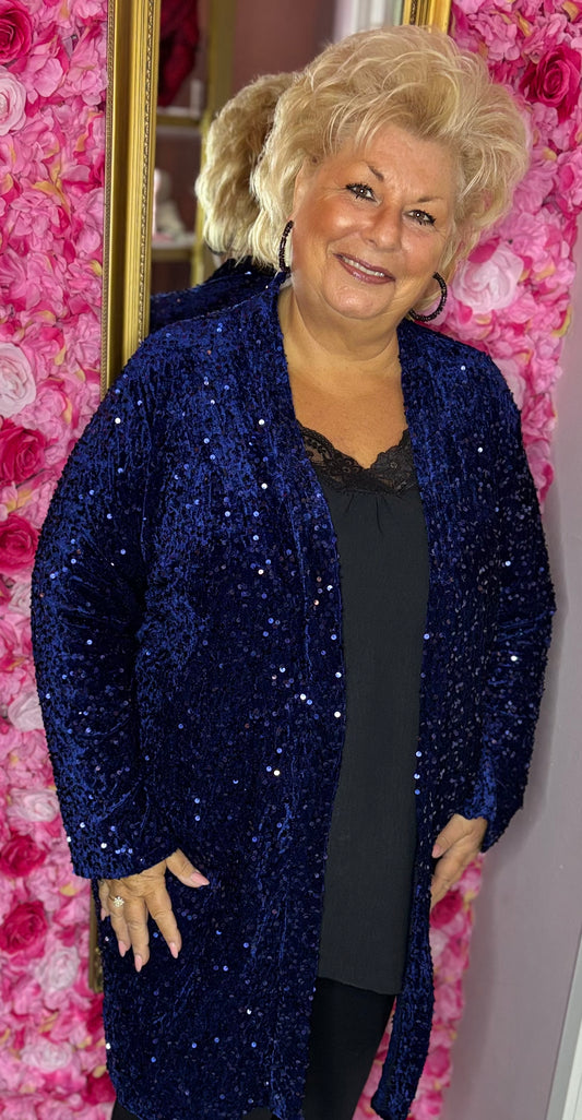 Kimono Pali Blauw Plus size Maat 48 t/m 56