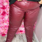 Tregging Leather Look Bordeaux Plus Size Maat 48 t/m 54