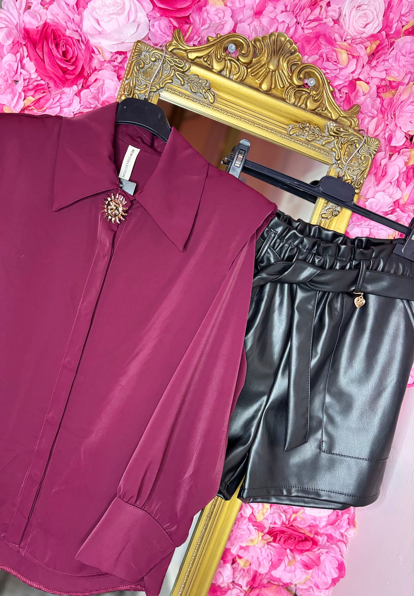 Blouse Shoulder Bordeaux tot Maat 42