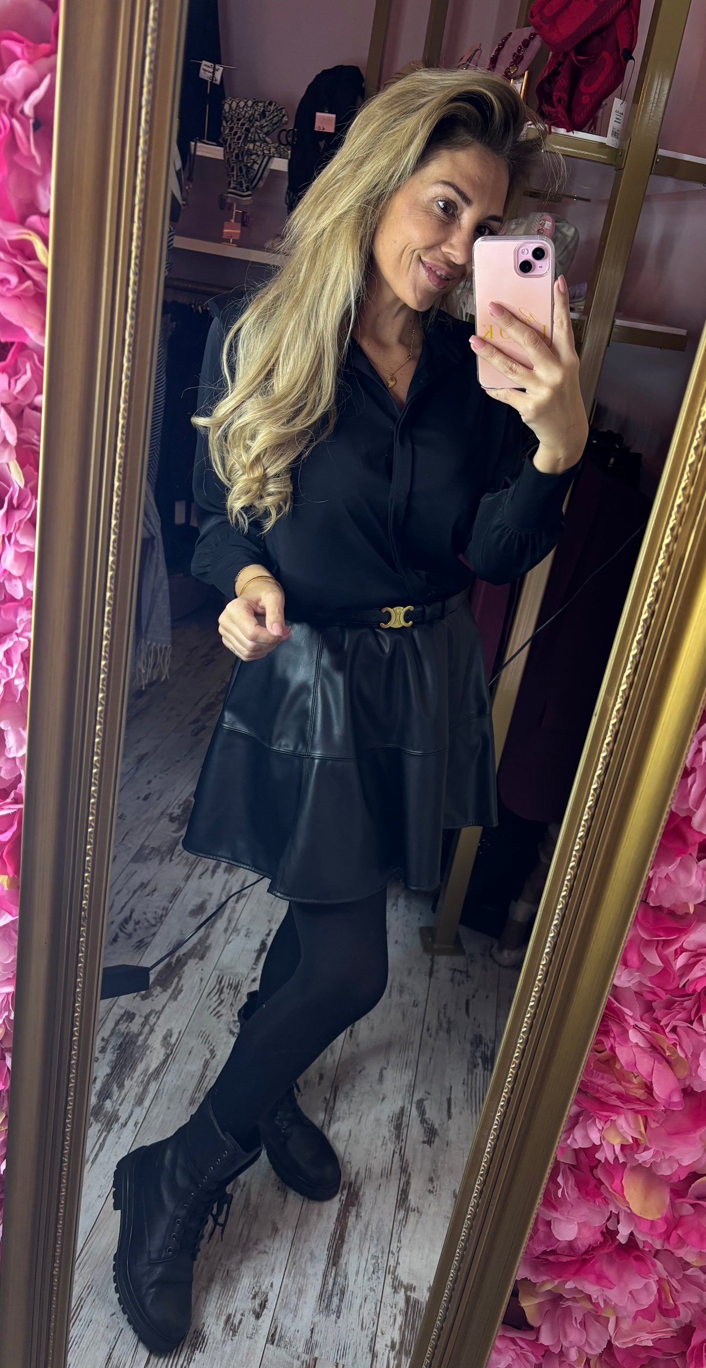 Blouse Shoulder Zwart tot Maat 42