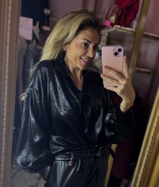 Blouse Joey Zwart tot Maat 44