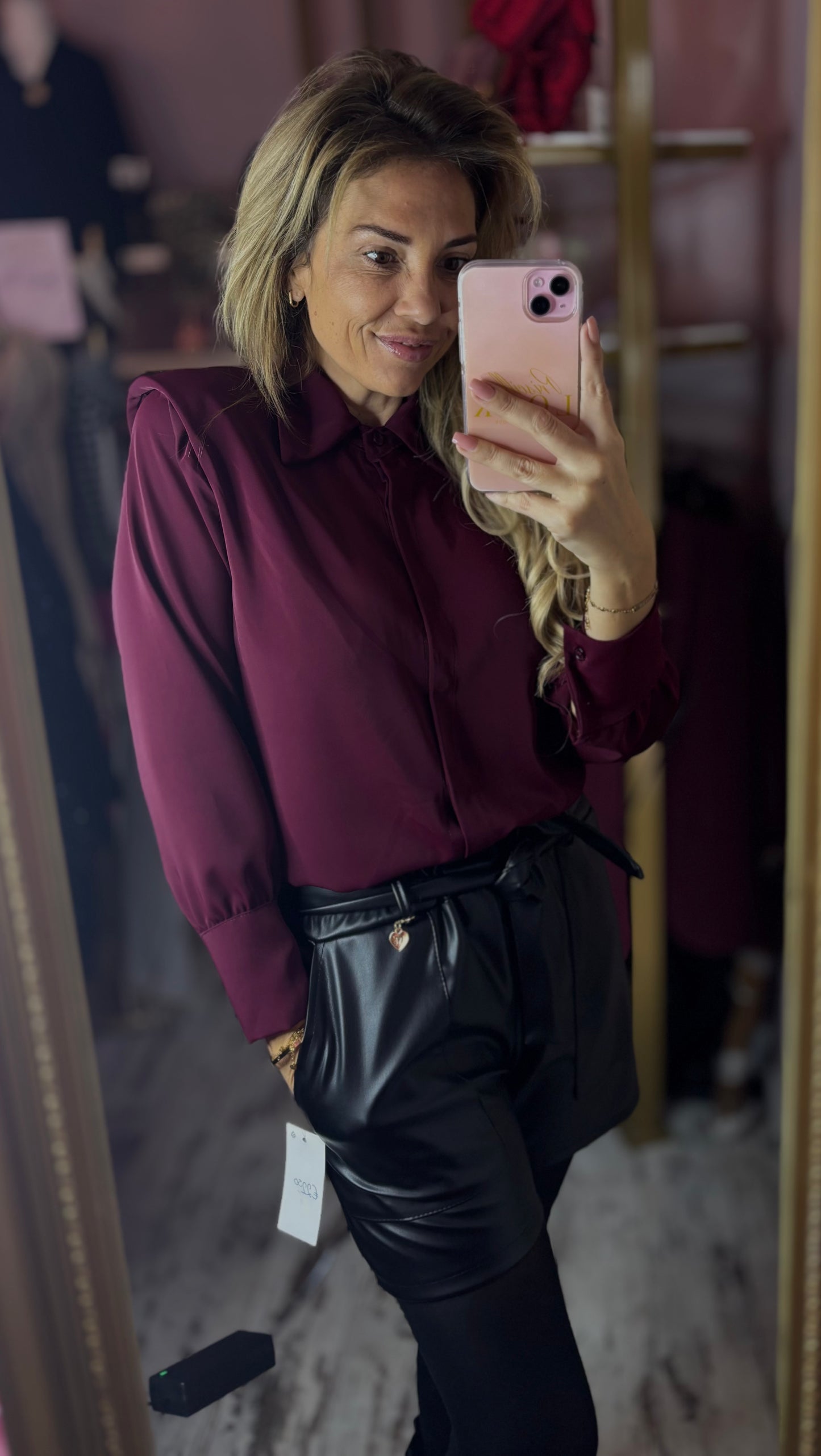 Blouse Shoulder Bordeaux tot Maat 42