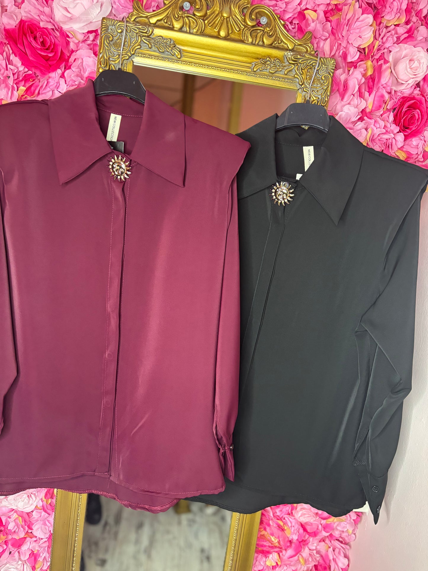 Blouse Shoulder Bordeaux tot Maat 42