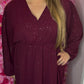 Jurk Shine Bordeaux Plus Size maat 44 t/m 50