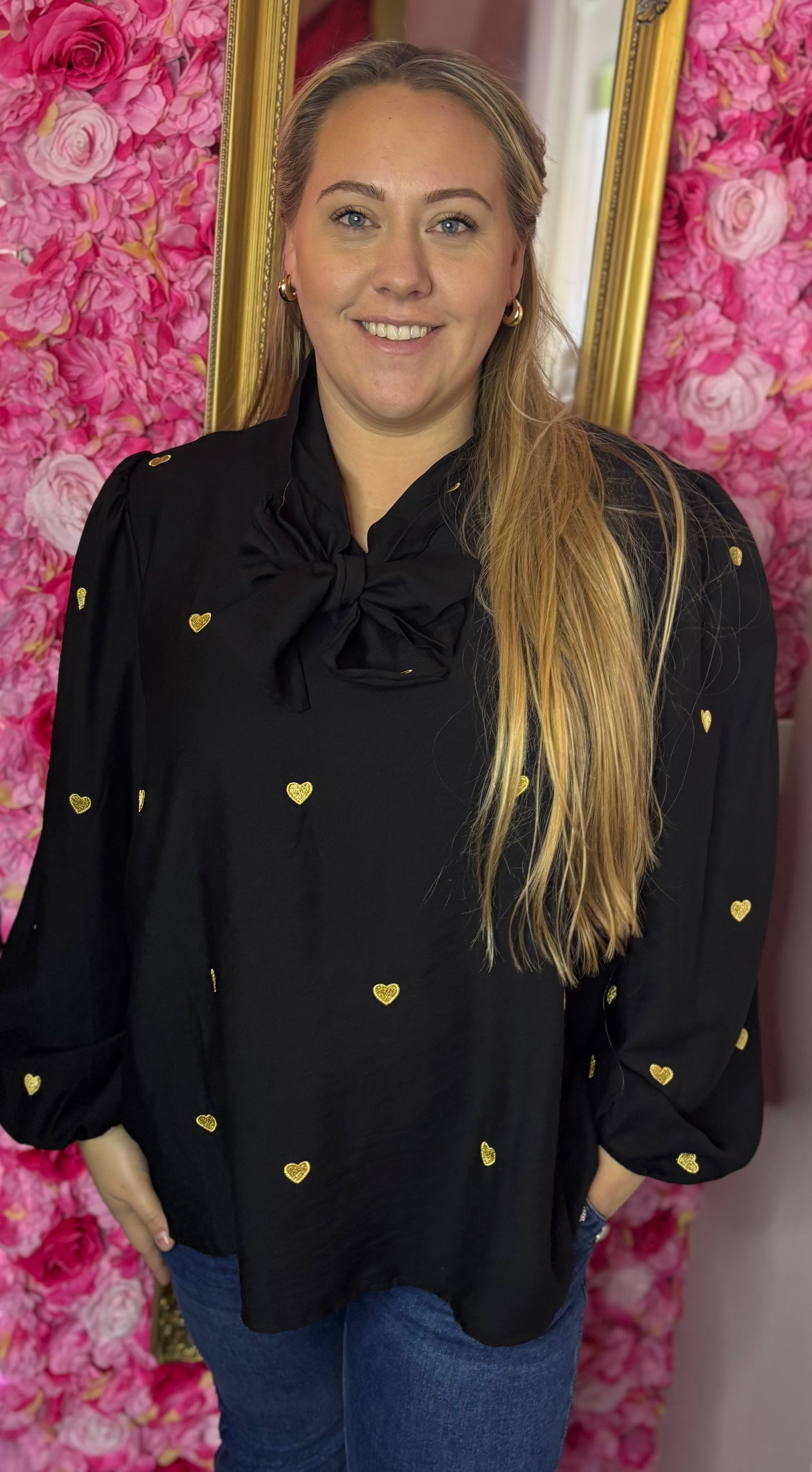 Blouse Valentina Zwart Plus Size tot maat 48